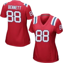 New England Patriots Women's Game Red Alternate Jersey (88 Martellus Bennett)
