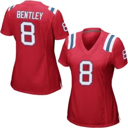 New England Patriots Women's Game Red Alternate Jersey (8 Ja'Whaun Bentley)