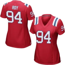 New England Patriots Women's Game Red Alternate Jersey (94 Jaquelin Roy)
