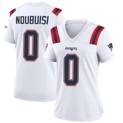 New England Patriots Women's Game White Jersey (0 Haggai Ndubuisi)