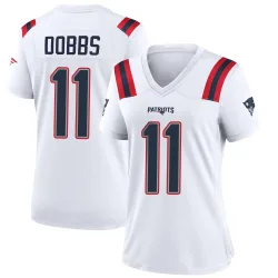 New England Patriots Women's Game White Jersey (11 Joshua Dobbs)