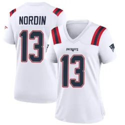 New England Patriots Women's Game White Jersey (13 Quinn Nordin)