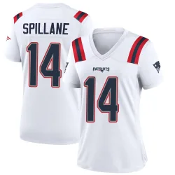New England Patriots Women's Game White Jersey (14 Robert Spillane)
