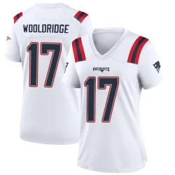 New England Patriots Women's Game White Jersey (17 Ben Wooldridge)