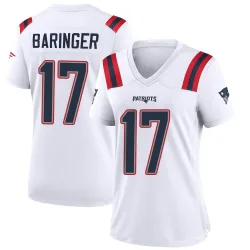 New England Patriots Women's Game White Jersey (17 Bryce Baringer)