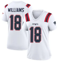 New England Patriots Women's Game White Jersey (18 Kyle Williams)