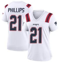 New England Patriots Women's Game White Jersey (21 Adrian Phillips)