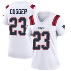 New England Patriots Women's Game White Jersey (23 Kyle Dugger)