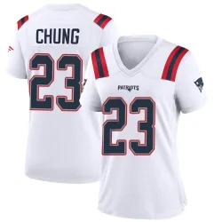 New England Patriots Women's Game White Jersey (23 Patrick Chung)