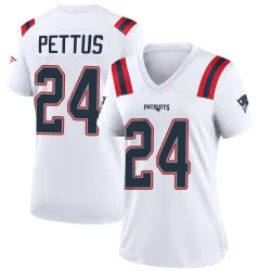 New England Patriots Women's Game White Jersey (24 Dell Pettus)