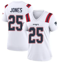 New England Patriots Women's Game White Jersey (25 Marcus Jones)