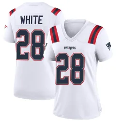 New England Patriots Women's Game White Jersey (28 James White)