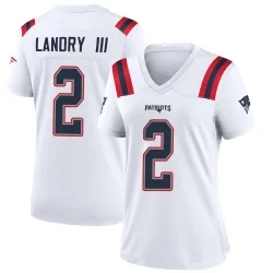 New England Patriots Women's Game White Jersey (2 Harold Landry III)