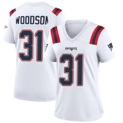 New England Patriots Women's Game White Jersey (31 Craig Woodson)