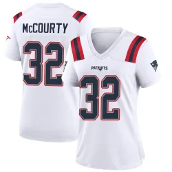 New England Patriots Women's Game White Jersey (32 Devin McCourty)