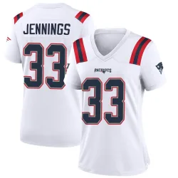 New England Patriots Women's Game White Jersey (33 Anfernee Jennings)
