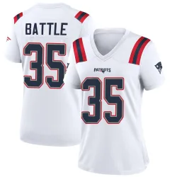New England Patriots Women's Game White Jersey (35 Miles Battle)