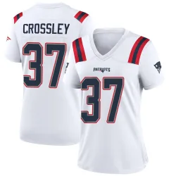 New England Patriots Women's Game White Jersey (37 Brandon Crossley)