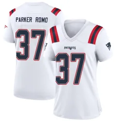 New England Patriots Women's Game White Jersey (37 John Parker Romo)