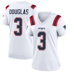 New England Patriots Women's Game White Jersey (3 DeMario Douglas)