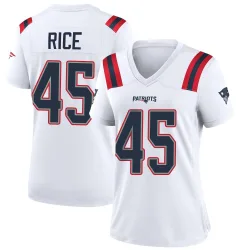 New England Patriots Women's Game White Jersey (45 Monty Rice)