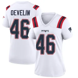 New England Patriots Women's Game White Jersey (46 James Develin)