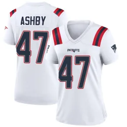 New England Patriots Women's Game White Jersey (47 Julian Ashby)