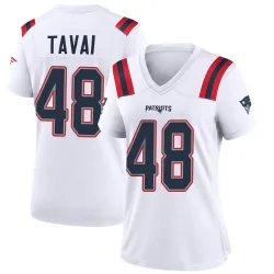 New England Patriots Women's Game White Jersey (48 Jahlani Tavai)
