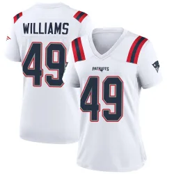 New England Patriots Women's Game White Jersey (49 Trayveon Williams)