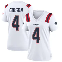 New England Patriots Women's Game White Jersey (4 Antonio Gibson)