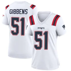 New England Patriots Women's Game White Jersey (51 Jack Gibbens)