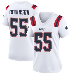 New England Patriots Women's Game White Jersey (55 Tyrese Robinson)