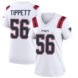 New England Patriots Women's Game White Jersey (56 Andre Tippett)