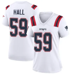 New England Patriots Women's Game White Jersey (59 Terez Hall)