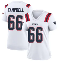 New England Patriots Women's Game White Jersey (66 Will Campbell)