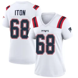 New England Patriots Women's Game White Jersey (68 Isaiah Iton)