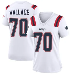 New England Patriots Women's Game White Jersey (70 Caedan Wallace)