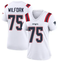 New England Patriots Women's Game White Jersey (75 Vince Wilfork)
