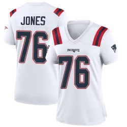 New England Patriots Women's Game White Jersey (76 Caleb Jones)
