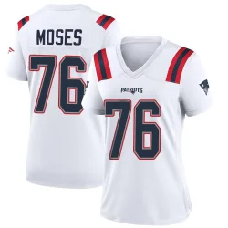 New England Patriots Women's Game White Jersey (76 Morgan Moses)