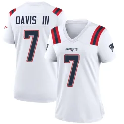 New England Patriots Women's Game White Jersey (7 Carlton Davis III)