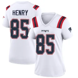 New England Patriots Women's Game White Jersey (85 Hunter Henry)