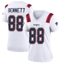 New England Patriots Women's Game White Jersey (88 Martellus Bennett)