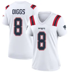 New England Patriots Women's Game White Jersey (8 Stefon Diggs)
