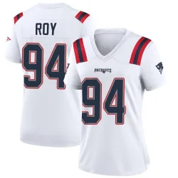 New England Patriots Women's Game White Jersey (94 Jaquelin Roy)