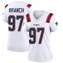 New England Patriots Women's Game White Jersey (97 Alan Branch)