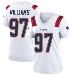New England Patriots Women's Game White Jersey (97 Milton Williams)