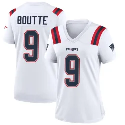 New England Patriots Women's Game White Jersey (9 Kayshon Boutte)