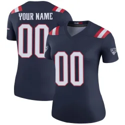 New England Patriots Women's Legend Navy Color Rush Jersey (00 Custom)