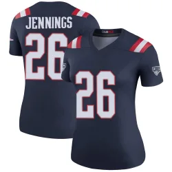 New England Patriots Women's Legend Navy Color Rush Jersey (26 Terrell Jennings)